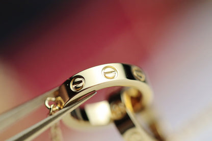 [Glow Muse]LOVE NECKLACE DOUBLE RING GOLD