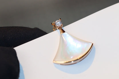 [Glow Muse]DREAM NECKLACE WHITE MOP PINK GOLD 1 DIAMOND