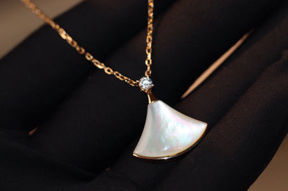 [Glow Muse]DREAM NECKLACE WHITE MOP PINK GOLD 1 DIAMOND