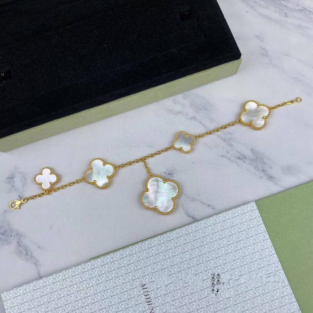 [Glow Muse]MAGIC CLOVER MOP GOLD BRACELET 5 MOTIFS