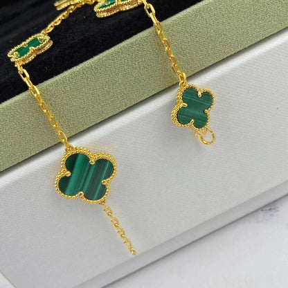 [Glow Muse]MAGIC CLOVER MALACHITE GOLD BRACELET 5 MOTIFS