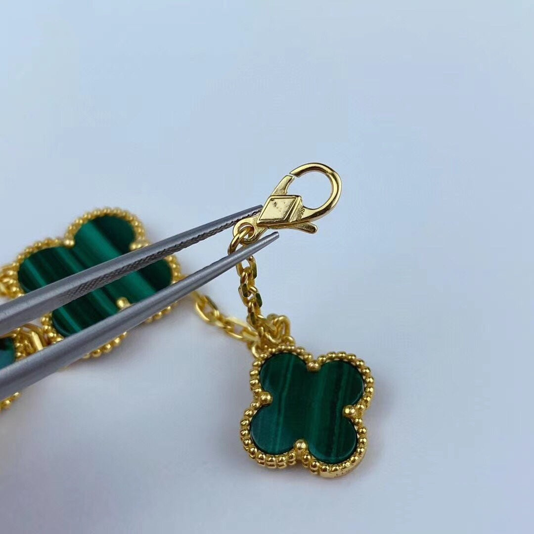 [Glow Muse]MAGIC CLOVER MALACHITE GOLD BRACELET 5 MOTIFS