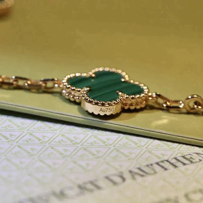 [⭐Glow Muse] CLOVER 5 MOTIF MALACHITE BRACELET COLLECTION