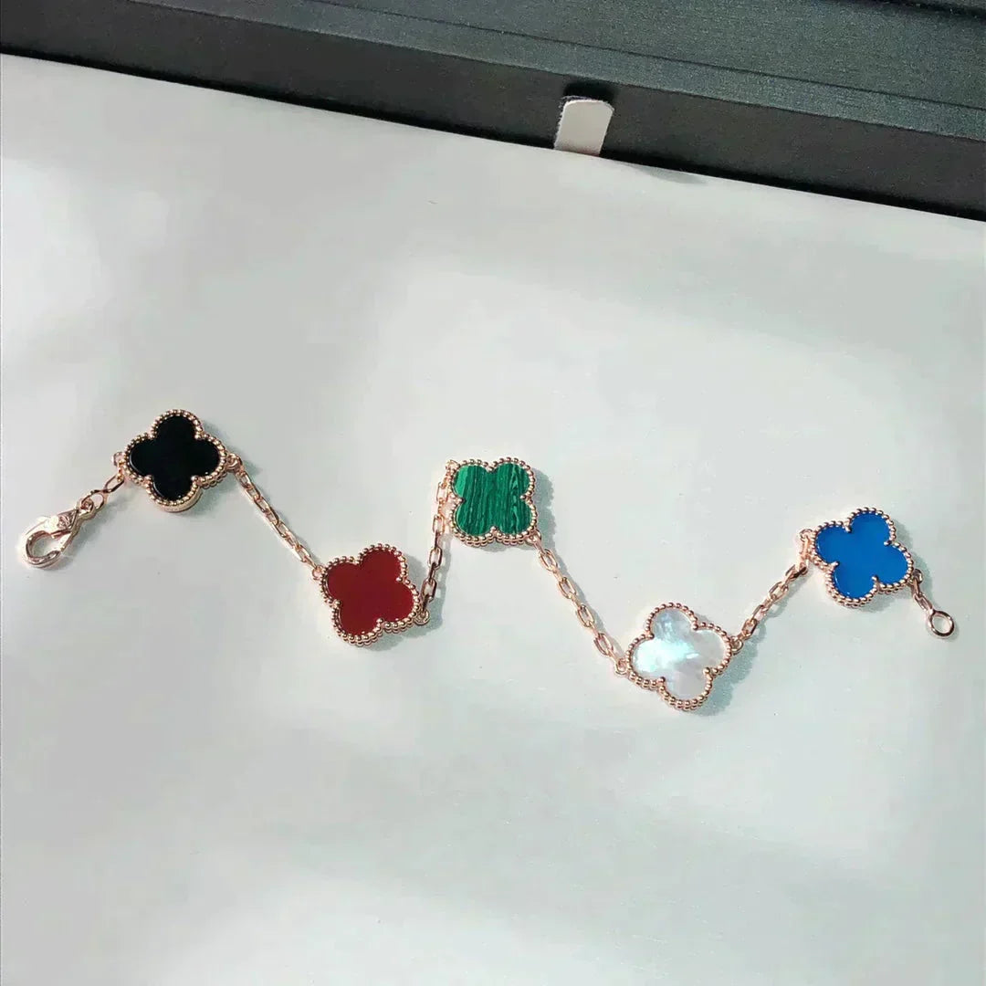 [Glow Muse]CLOVER 5 MOTIFS MULTICOLOR BRACELET