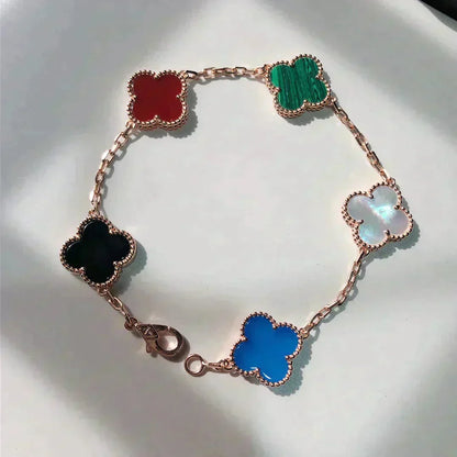 [Glow Muse]CLOVER 5 MOTIFS MULTICOLOR BRACELET