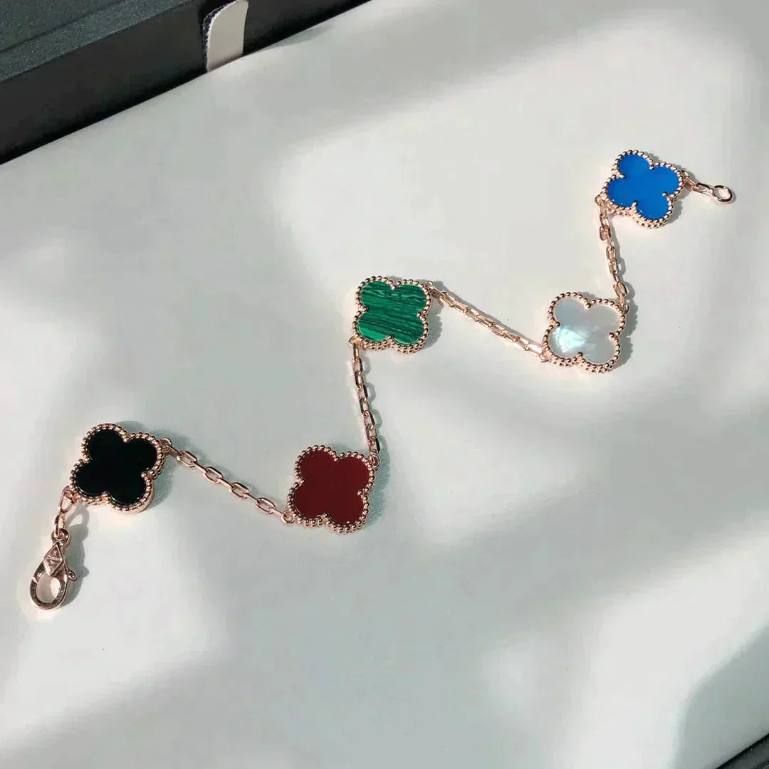[Glow Muse]CLOVER 5 MOTIFS MULTICOLOR BRACELET