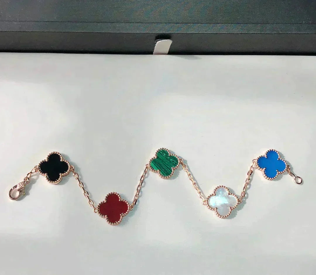 [Glow Muse]CLOVER 5 MOTIFS MULTICOLOR BRACELET