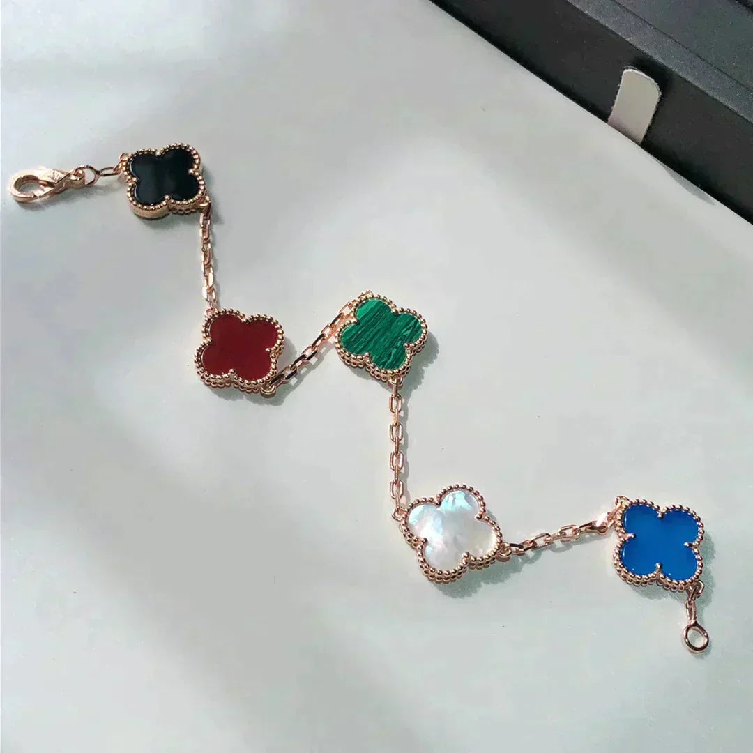 [Glow Muse]CLOVER 5 MOTIFS MULTICOLOR BRACELET