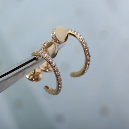 [Glow Muse]JUSTE EARRINGS 12.75MM PINK GOLD DIAMOND