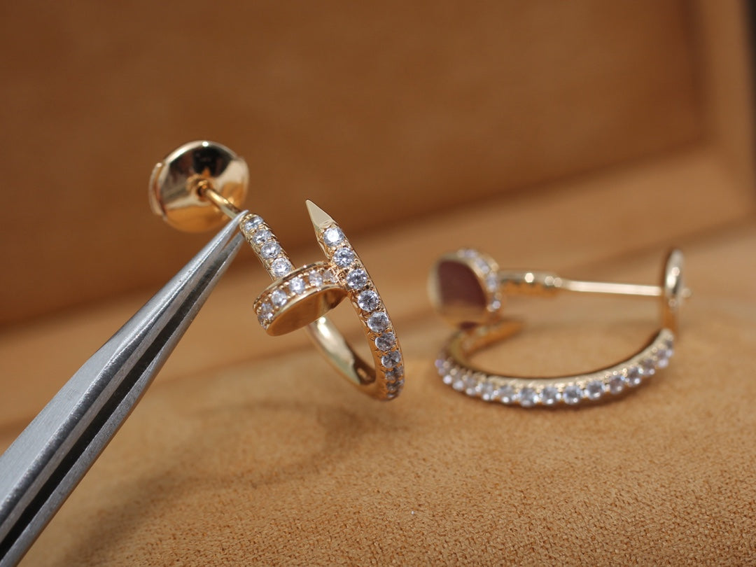 [Glow Muse]JUSTE EARRINGS 12.75MM PINK GOLD DIAMOND