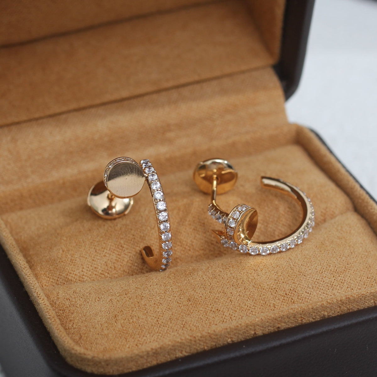 [Glow Muse]JUSTE EARRINGS 12.75MM PINK GOLD DIAMOND