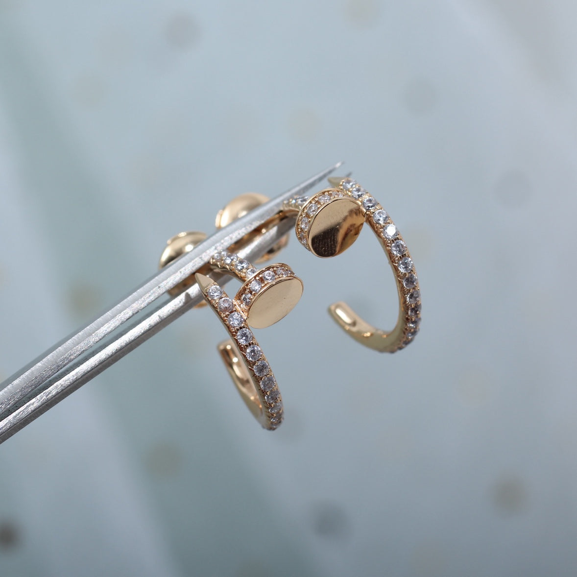 [Glow Muse]JUSTE EARRINGS 12.75MM PINK GOLD DIAMOND