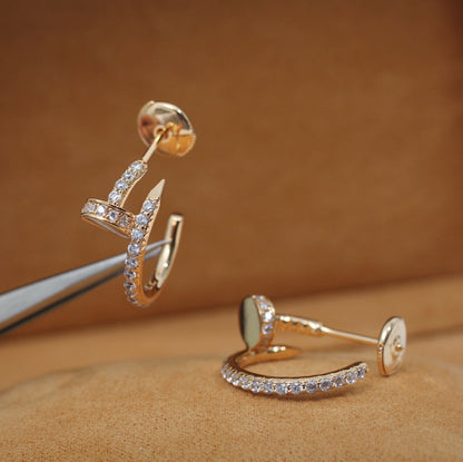 [Glow Muse]JUSTE EARRINGS 12.75MM PINK GOLD DIAMOND