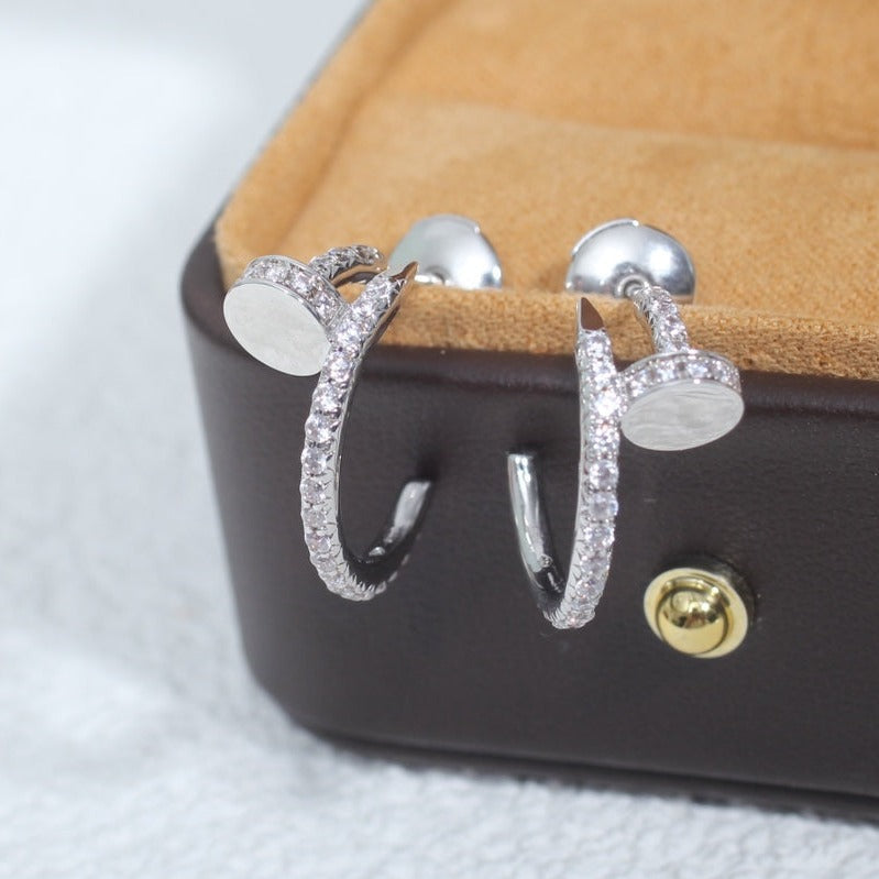 [Glow Muse]JUSTE EARRINGS 12.75MM SILVER DIAMOND
