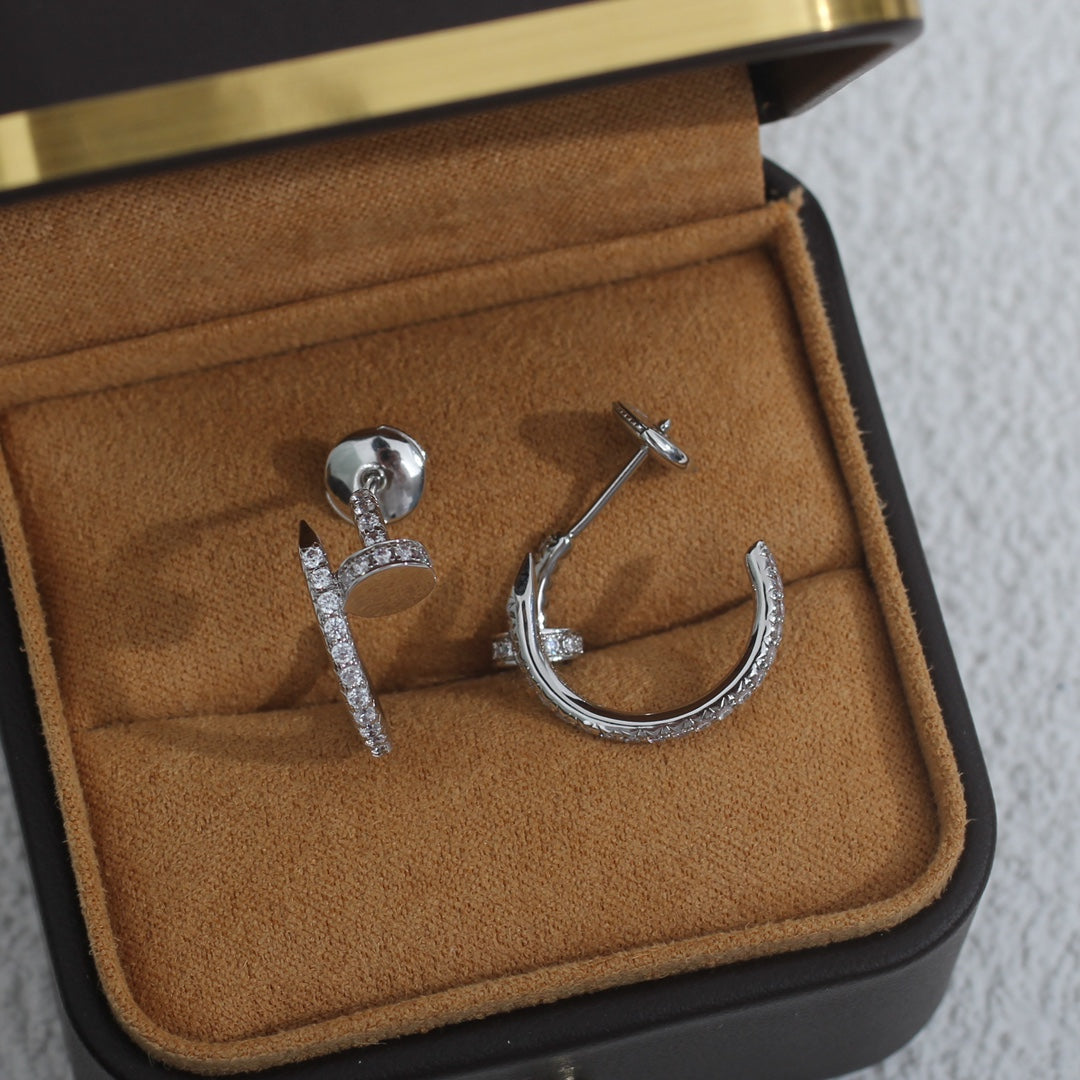 [Glow Muse]JUSTE EARRINGS 12.75MM SILVER DIAMOND