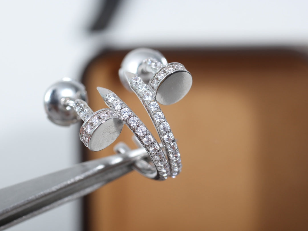 [Glow Muse]JUSTE EARRINGS 12.75MM SILVER DIAMOND