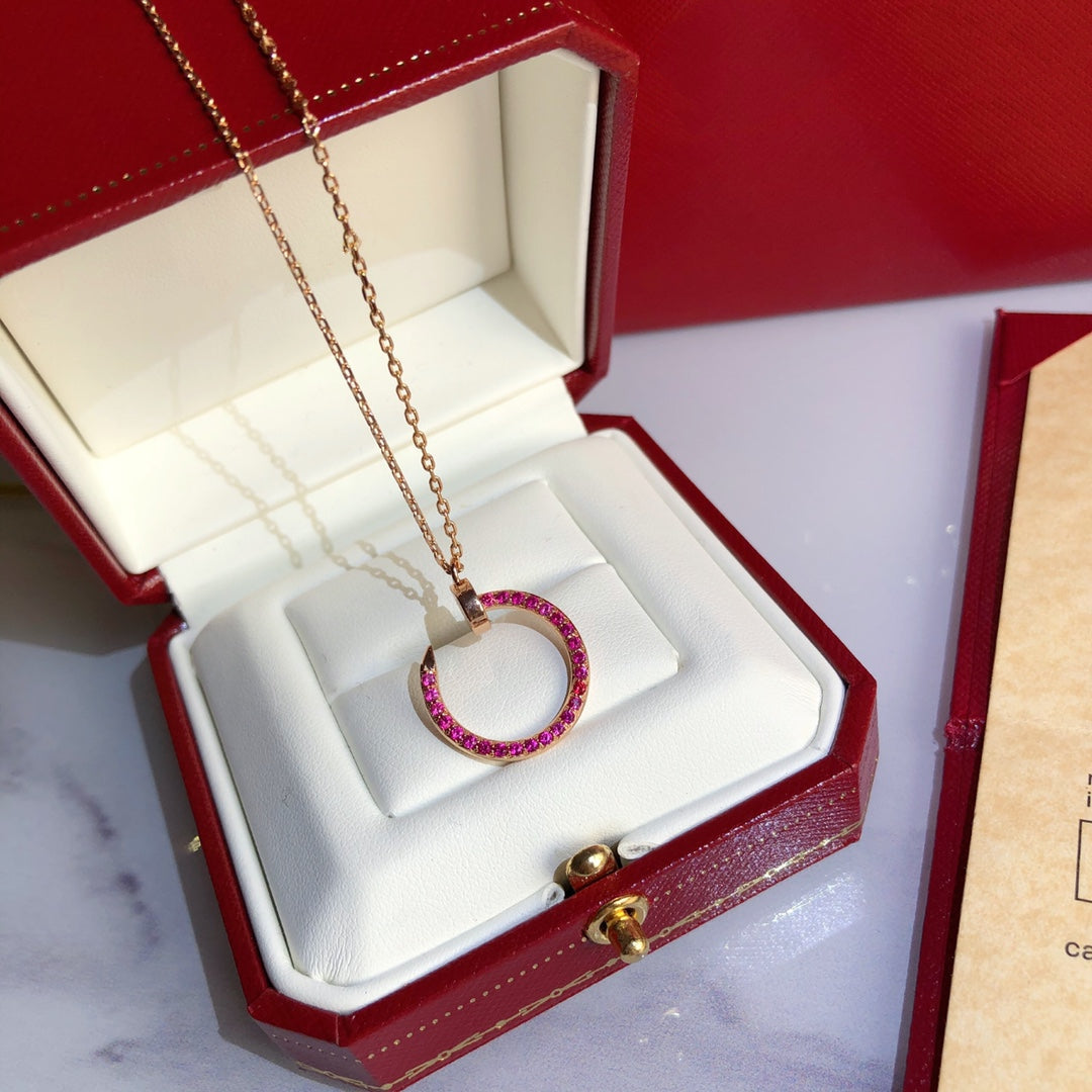 [Glow Muse]JUSTE NECKLACE GOLD RED DIAMONDS