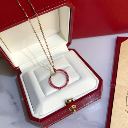 [Glow Muse]JUSTE NECKLACE GOLD RED DIAMONDS