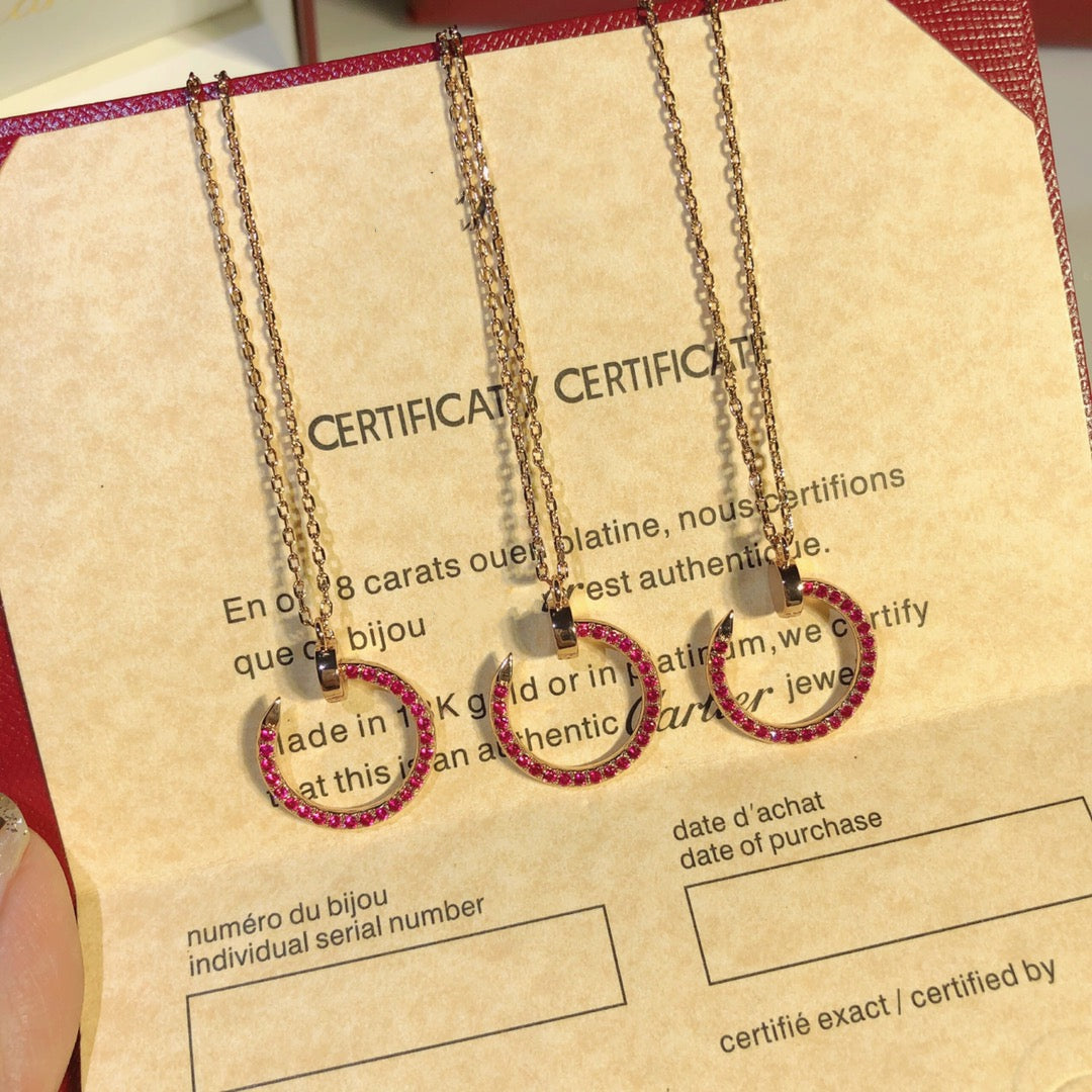 [Glow Muse]JUSTE NECKLACE GOLD RED DIAMONDS