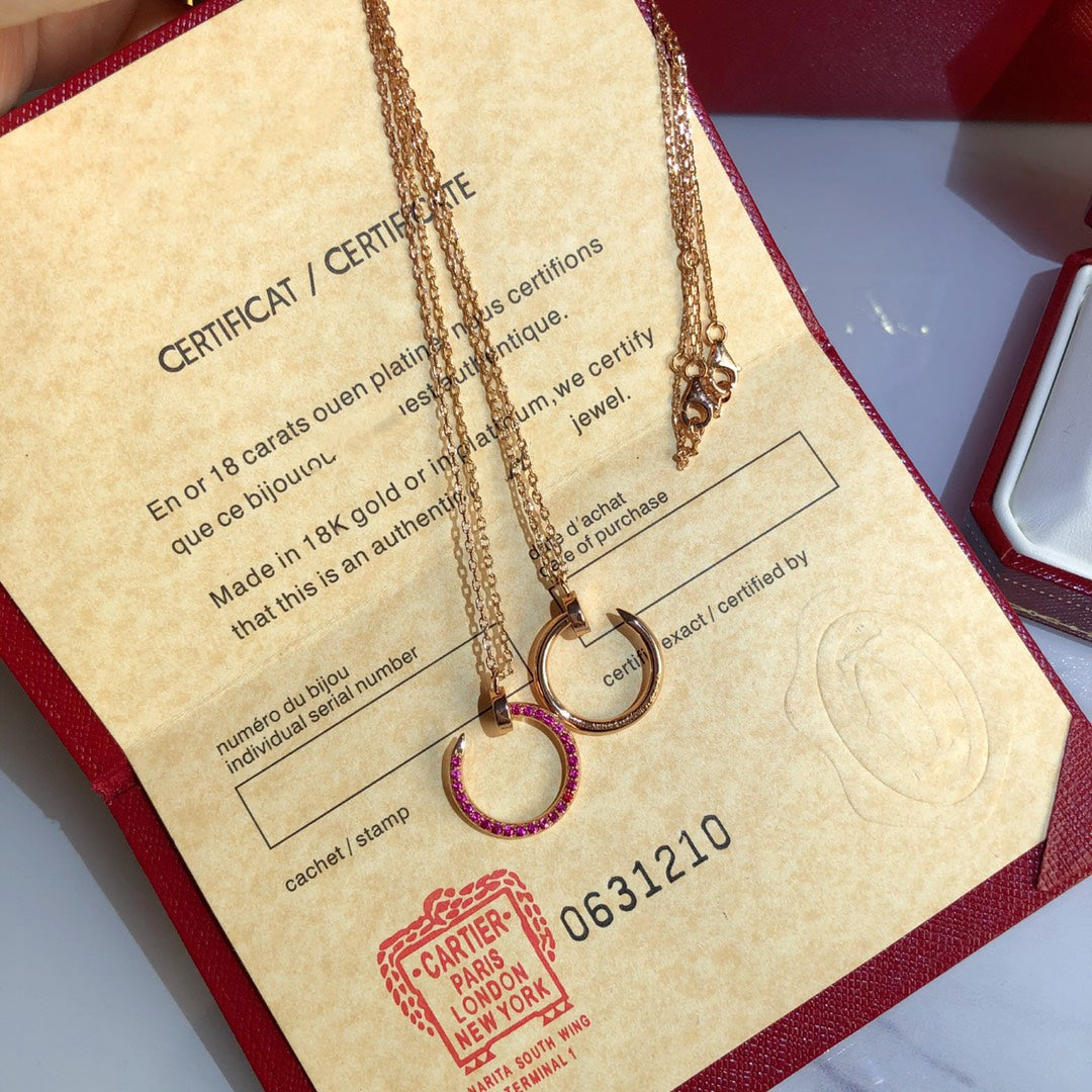 [Glow Muse]JUSTE NECKLACE GOLD RED DIAMONDS