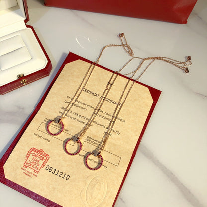 [Glow Muse]JUSTE NECKLACE GOLD RED DIAMONDS