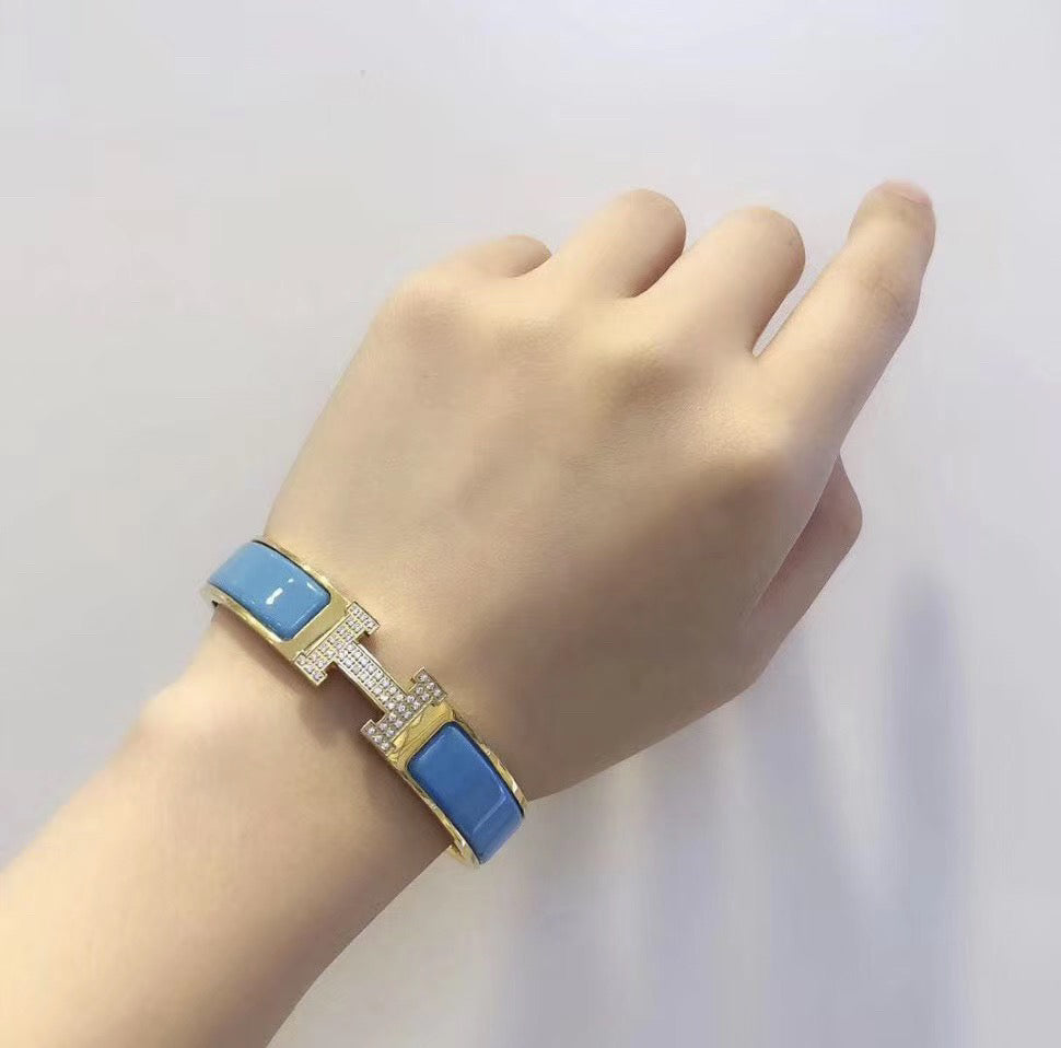 [Glow Muse]H CLOUD BLUE BRACELET GOLD DIAMOND