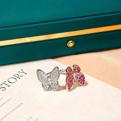 [Glow Muse]TWIN BUTTERFLY DIAMOND RING