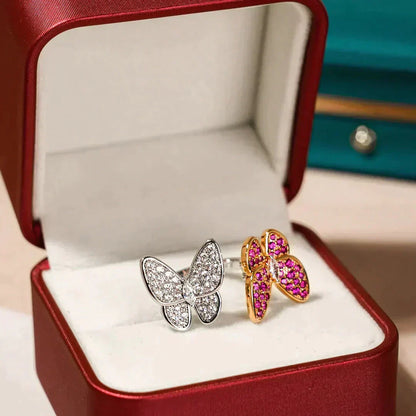 [Glow Muse]TWIN BUTTERFLY DIAMOND RING