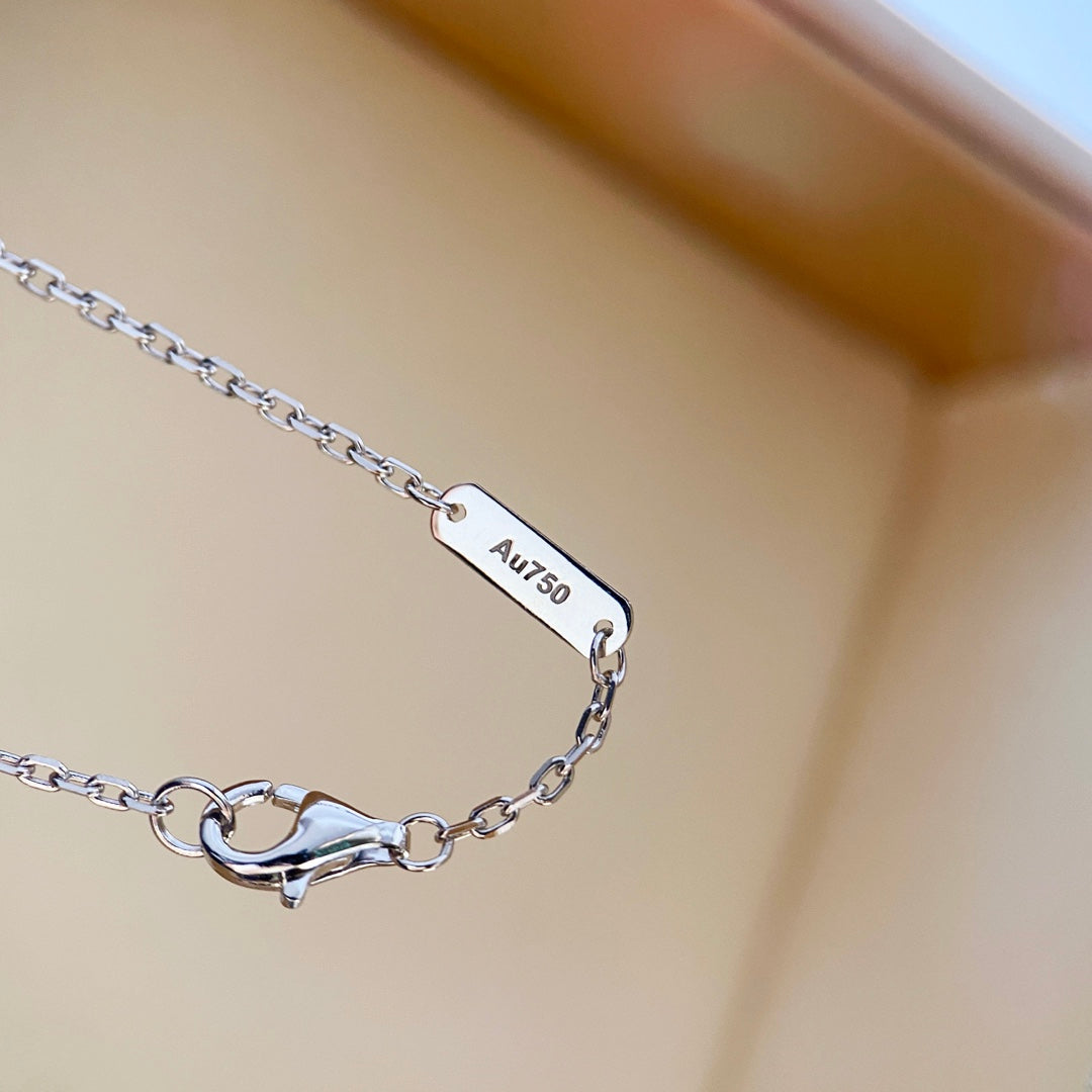 [Glow Muse]CLOVER DIAMOND NECKLACE SILVER
