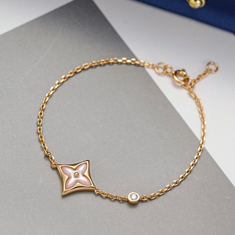 [Glow Muse]STAR 1 DIAMOND PINK GOLD BRACELET
