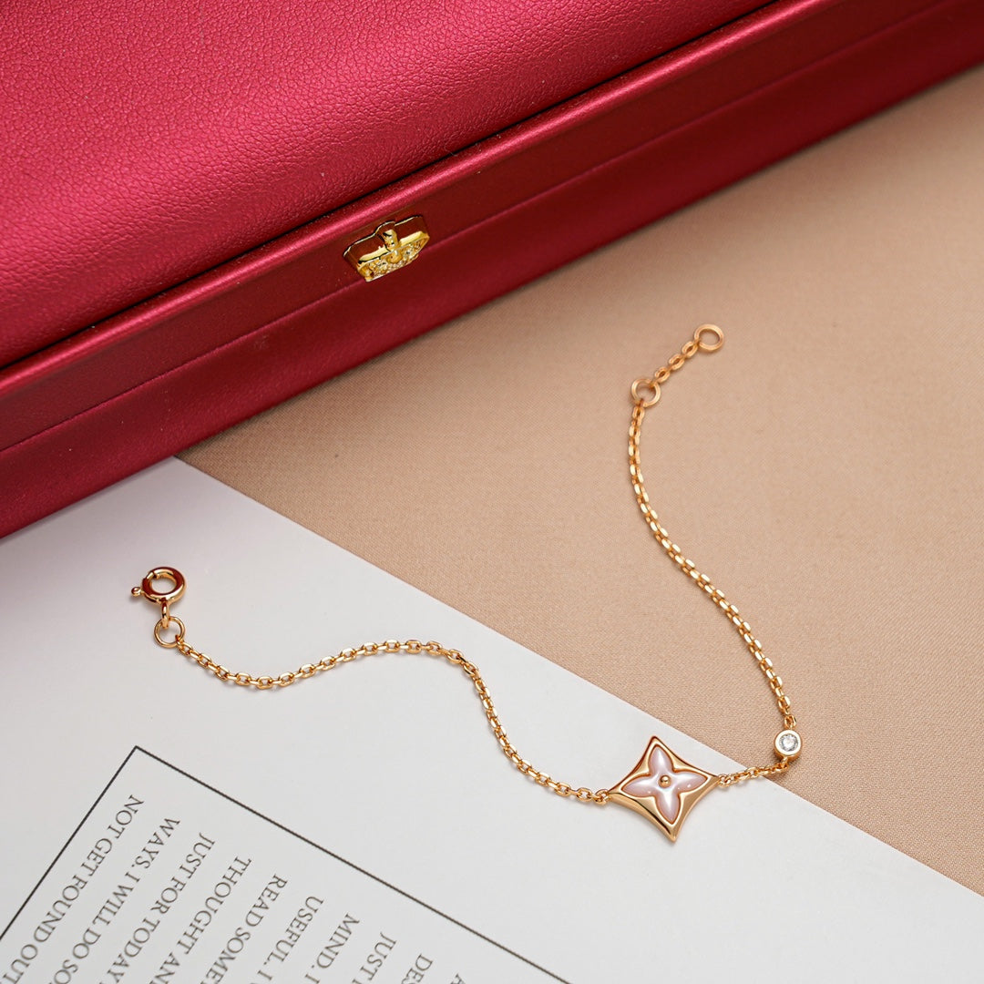 [Glow Muse]STAR 1 DIAMOND PINK GOLD BRACELET