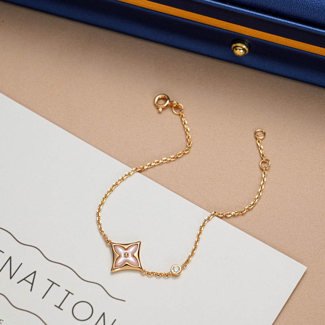 [Glow Muse]STAR 1 DIAMOND PINK GOLD BRACELET