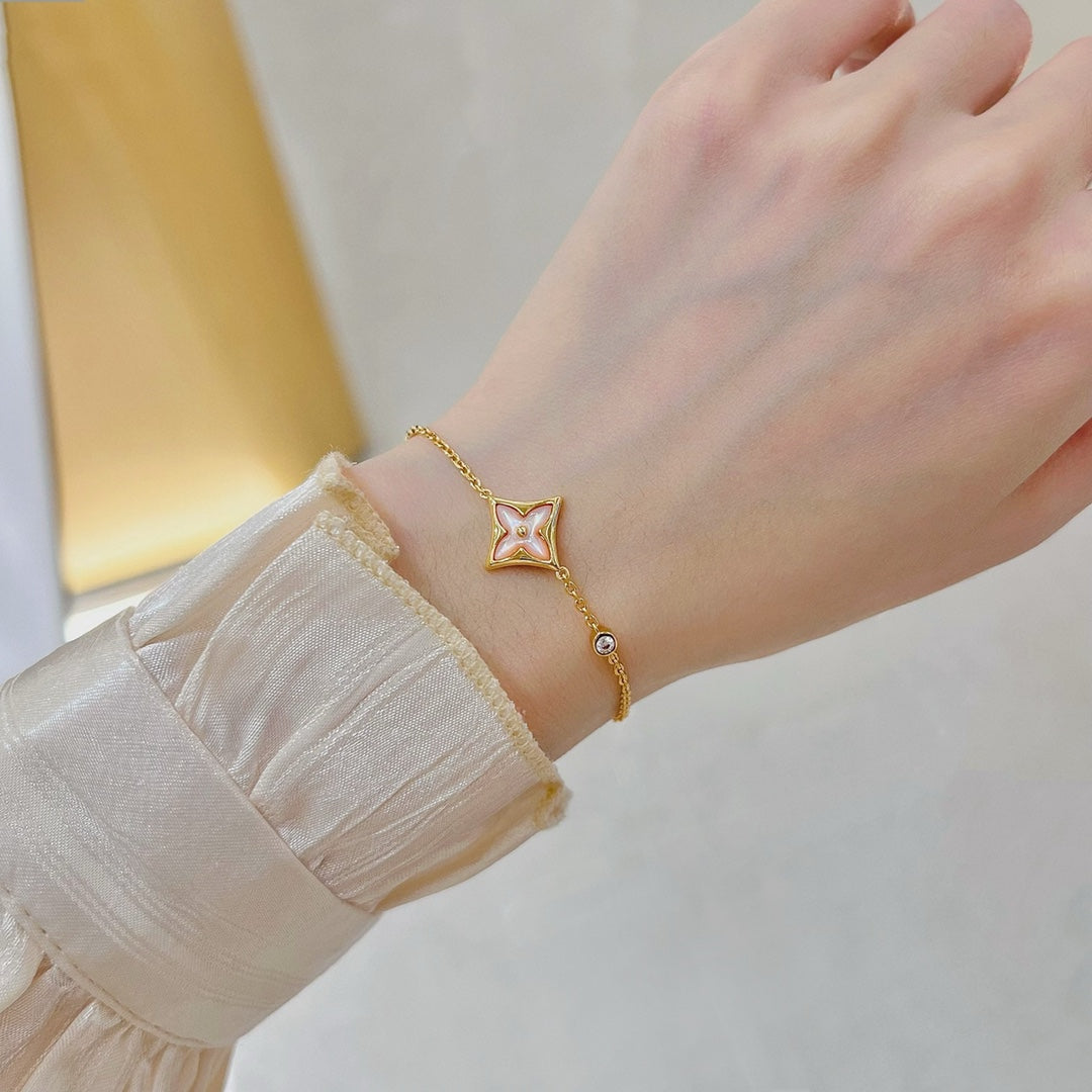 [Glow Muse]STAR 1 DIAMOND PINK GOLD BRACELET