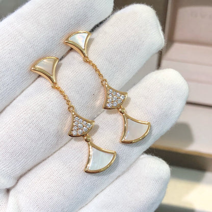 [Glow Muse]DREAM EARRINGS 3 MOTIFS DIAMOND MOP PINK GOLD