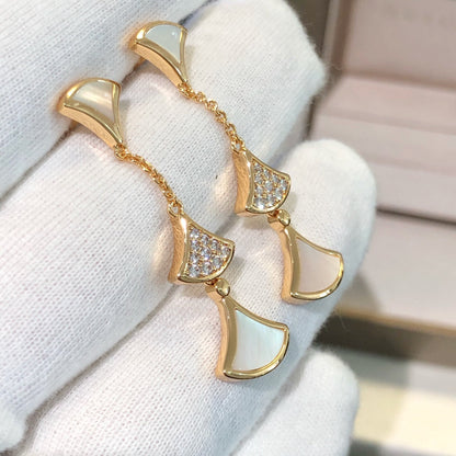 [Glow Muse]DREAM EARRINGS 3 MOTIFS DIAMOND MOP PINK GOLD