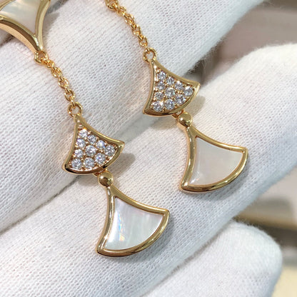 [Glow Muse]DREAM EARRINGS 3 MOTIFS DIAMOND MOP PINK GOLD