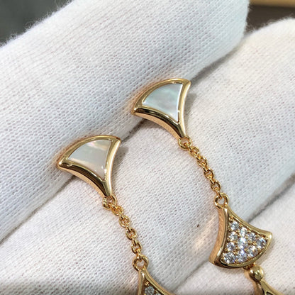 [Glow Muse]DREAM EARRINGS 3 MOTIFS DIAMOND MOP PINK GOLD