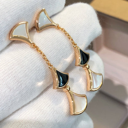 [Glow Muse]DREAM EARRINGS 3 MOTIFS ONYX MOP PINK GOLD
