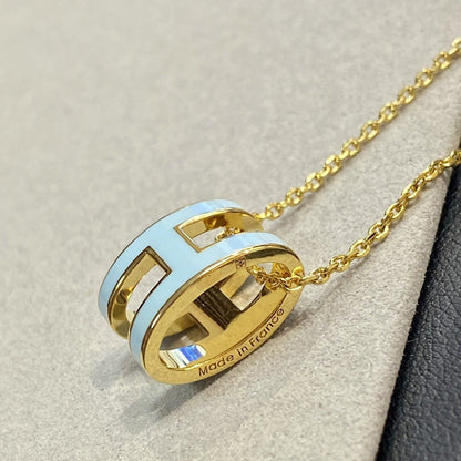 [Glow Muse]POP H LIGHT BLUE NECKLACE