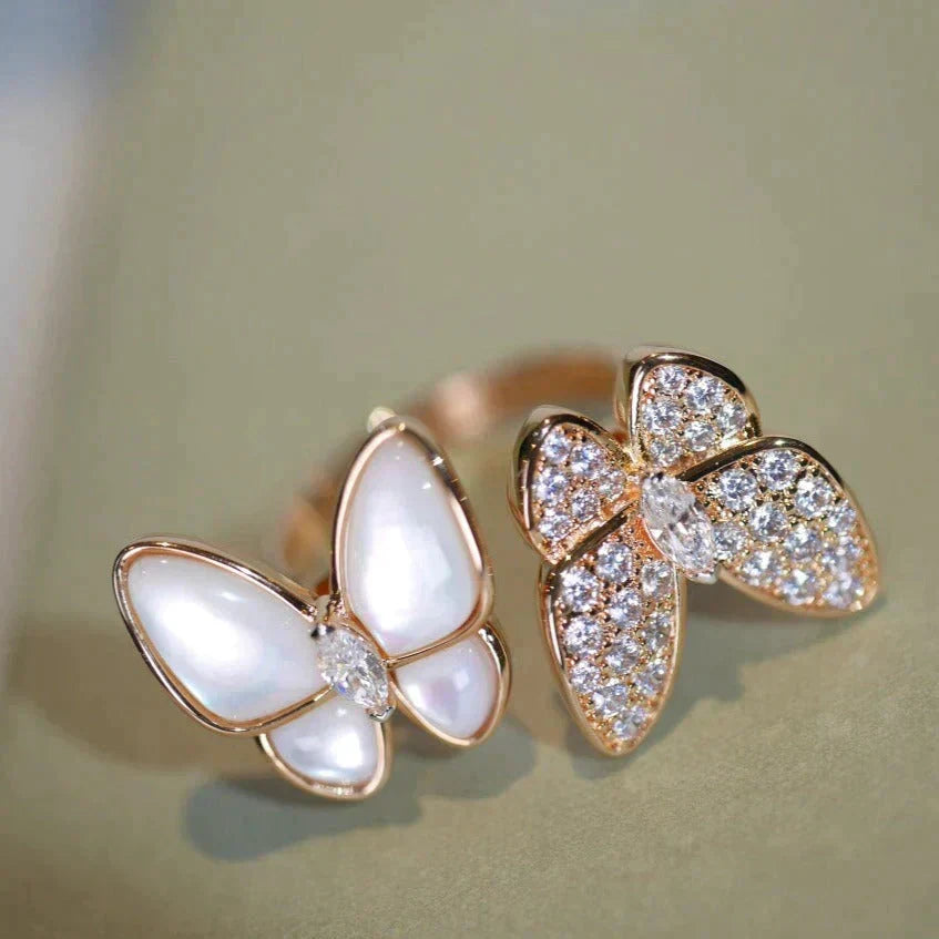 [Glow Muse]TWIN BUTTERFLY DIAMOND MOP RING