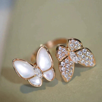 [Glow Muse]TWIN BUTTERFLY DIAMOND MOP RING