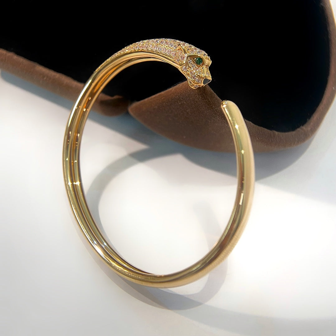 [Glow Muse]PANTHERE GOLD DIAMOND OPEN BRACELET
