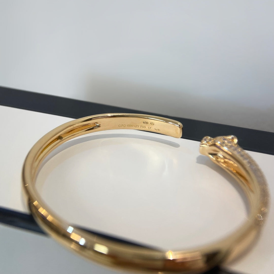 [Glow Muse]PANTHERE GOLD DIAMOND OPEN BRACELET