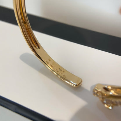[Glow Muse]PANTHERE GOLD DIAMOND OPEN BRACELET