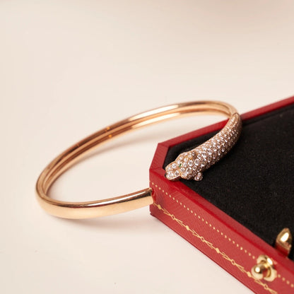[Glow Muse]PANTHERE ROSE GOLD DIAMOND OPEN BRACELET