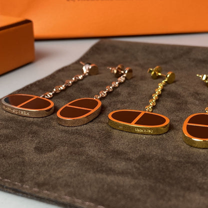 [Glow Muse]CHAINE VERSO BLACK CERAMIC EARRINGS