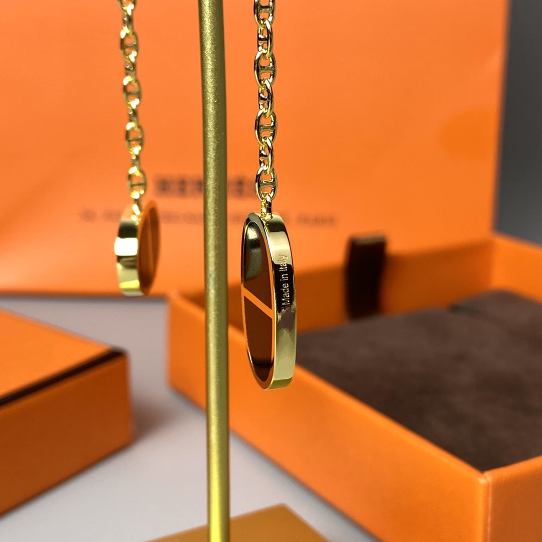 [Glow Muse]CHAINE VERSO BLACK CERAMIC EARRINGS