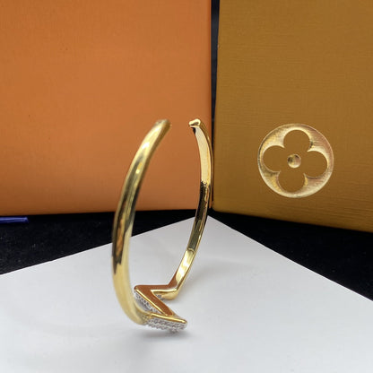 [Glow Muse]VOLTE UPSITE DOWN DIAMOND GOLD OPEN BRACELET