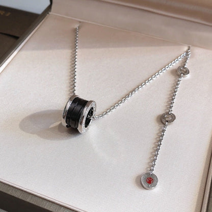 [Glow Muse]ZERO 1 BLACK CERAMIC SILVER NECKLACE