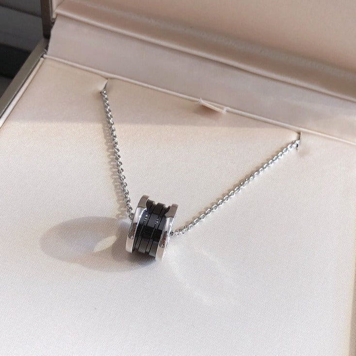 [Glow Muse]ZERO 1 BLACK CERAMIC SILVER NECKLACE